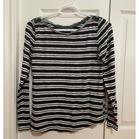 Anthropologie Postmark Laurelwood Stripe Top Boat Neck Tee - Picture 3 of 4